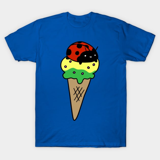 Ladybug Icecream Cone T-Shirt by saradaboru